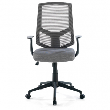 sedia girevole grigio archer rete transpirante braccioli fissi supporto lombare 3