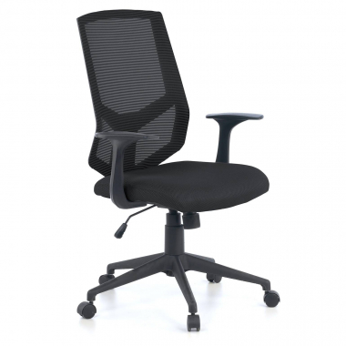 sedia girevole nero archer rete transpirante braccioli fissi supporto lombare 1