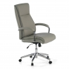 Poltrona Ufficio Counter, resistente fino a 150 kg, acciaio e pelle 210886 - (Outlet)