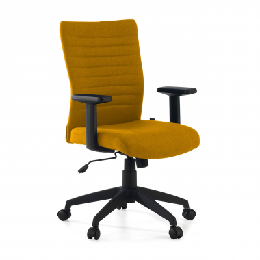 sedia girevole giallo kobe tessuto braccioli fissi supporto lombare 1
