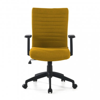 sedia girevole giallo kobe tessuto braccioli fissi supporto lombare 3