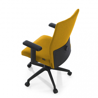 sedia girevole giallo kobe tessuto braccioli fissi supporto lombare 4
