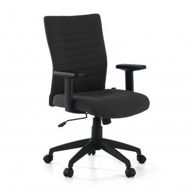 sedia girevole nero kobe tessuto braccioli fissi supporto lombare 1