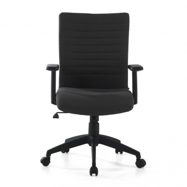 sedia girevole nero kobe tessuto braccioli fissi supporto lombare 3