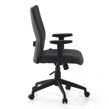 sedia girevole nero kobe tessuto braccioli fissi supporto lombare 7