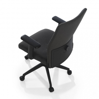 sedia girevole nero kobe tessuto braccioli fissi supporto lombare 6
