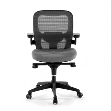 sedia ergonomica grigio sedia da ufficio rete transpirante braccioli mobili supporto lombare 4