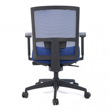 sedia ergonomica blu struttura nera rete transpirante braccioli regolabili 1d supporto lombare 9