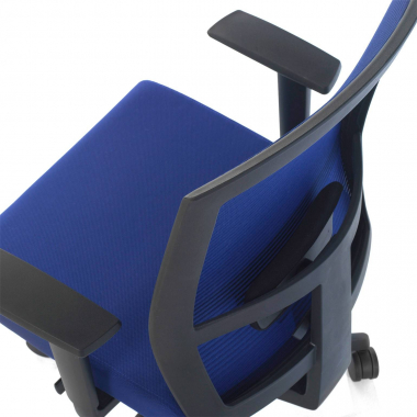 sedia ergonomica blu struttura nera rete transpirante braccioli regolabili 1d supporto lombare 5