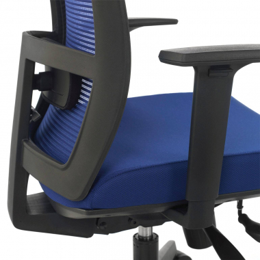 sedia ergonomica blu struttura nera rete transpirante braccioli regolabili 1d supporto lombare 6