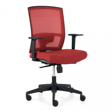 sedia ergonomica rosso struttura nera rete transpirante braccioli regolabili 1d supporto lombare 1