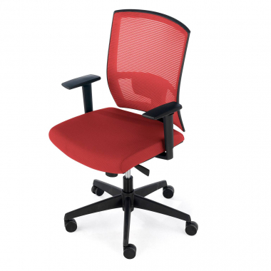 sedia ergonomica rosso struttura nera rete transpirante braccioli regolabili 1d supporto lombare 7