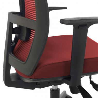 sedia ergonomica rosso struttura nera rete transpirante braccioli regolabili 1d supporto lombare 6
