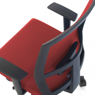 sedia ergonomica rosso struttura nera rete transpirante braccioli regolabili 1d supporto lombare 5