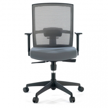 sedia ergonomica grigio struttura nera rete transpirante braccioli regolabili 1d supporto lombare 4