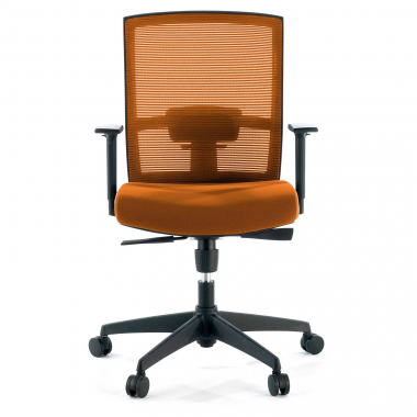 sedia ergonomica arancione struttura nera rete transpirante braccioli regolabili 1d supporto lombare 4