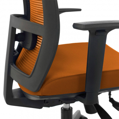 sedia ergonomica arancione struttura nera rete transpirante braccioli regolabili 1d supporto lombare 6