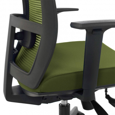 sedia ergonomica verde struttura nera rete transpirante braccioli regolabili 1d supporto lombare 6