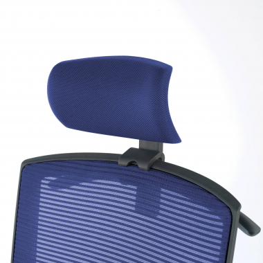 sedia ergonomica blu struttura nera poggiatesta rete transpirante braccioli regolabili 1d supporto lombare poggiatesta 9