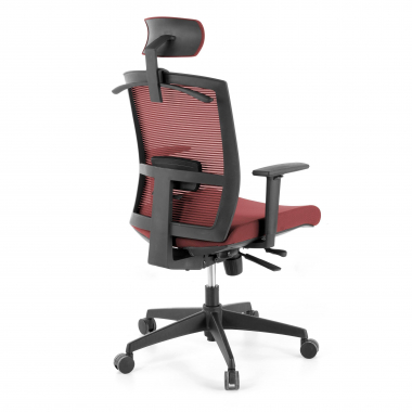 sedia ergonomica rosso struttura nera poggiatesta rete transpirante braccioli regolabili 1d supporto lombare poggiatesta 7