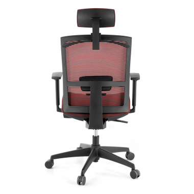 sedia ergonomica rosso struttura nera poggiatesta rete transpirante braccioli regolabili 1d supporto lombare poggiatesta 8