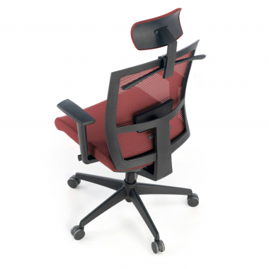sedia ergonomica rosso struttura nera poggiatesta rete transpirante braccioli regolabili 1d supporto lombare poggiatesta 5
