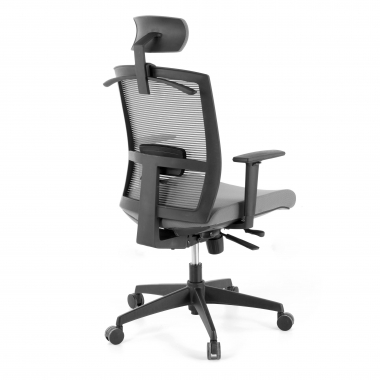 sedia ergonomica grigio struttura nera poggiatesta rete transpirante braccioli regolabili 1d supporto lombare poggiatesta 7