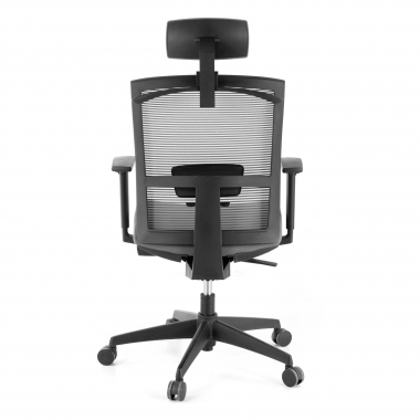 sedia ergonomica grigio struttura nera poggiatesta rete transpirante braccioli regolabili 1d supporto lombare poggiatesta 8
