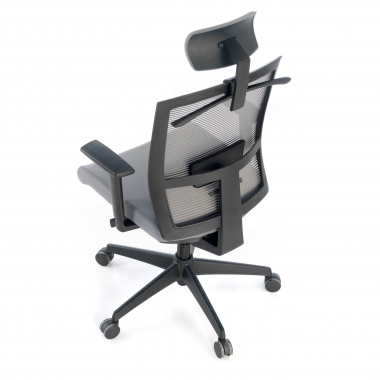 sedia ergonomica grigio struttura nera poggiatesta rete transpirante braccioli regolabili 1d supporto lombare poggiatesta 5