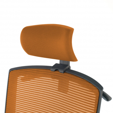 sedia ergonomica arancione struttura nera poggiatesta rete transpirante braccioli regolabili 1d supporto lombare poggiatesta 9