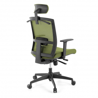 sedia ergonomica verde struttura nera poggiatesta rete transpirante braccioli regolabili 1d supporto lombare poggiatesta 7