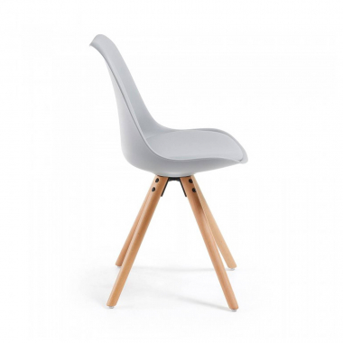 sedia scandinava grigio sedia gambe in legno di plastica senza braccioli 3