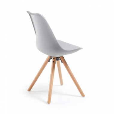sedia scandinava grigio sedia gambe in legno di plastica senza braccioli 4
