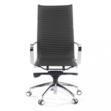 sedia da ufficio grigio struttura cromata ecopelle ecopelle braccioli fissi 3