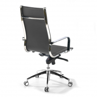 sedia da ufficio grigio struttura cromata ecopelle ecopelle braccioli fissi 6