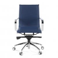 Poltrona ufficio design Brenton, telaio in acciaio, schienale basso
