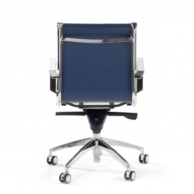 poltrona da ufficio blu struttura cromata ecopelle ecopelle braccioli fissi 6