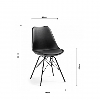 sedia da conferenza nero sedia base metallica di plastica senza braccioli 7