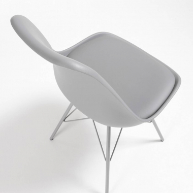 sedia da conferenza grigio sedia base metallica di plastica senza braccioli 5