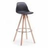 Sgabello alto Norway con gambe in legno, design scandinavo