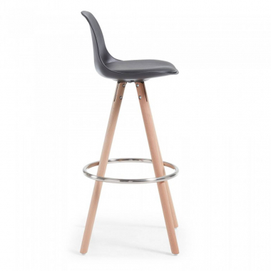sgabello da cucina nero sgabello gambe in legno ecopelle senza braccioli 3