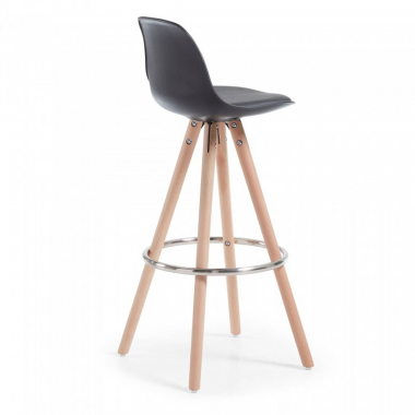 sgabello da cucina nero sgabello gambe in legno ecopelle senza braccioli 5