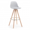 Sgabello alto Norway con gambe in legno, design scandinavo