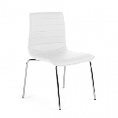 sedia da conferenza bianco 4 gambe ecopelle senza braccioli 1
