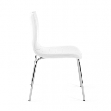 sedia da conferenza bianco 4 gambe ecopelle senza braccioli 5