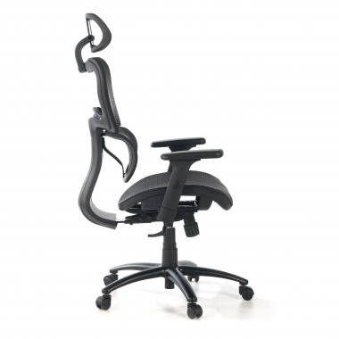 sedia ergonomica nero struttura nera rete transpirante braccioli regolabili 3d doppio supporto lombare poggiatesta 8