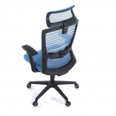 sedia da ufficio blu tesla rete transpirante braccioli regolabili 3d supporto lombare poggiatesta 9