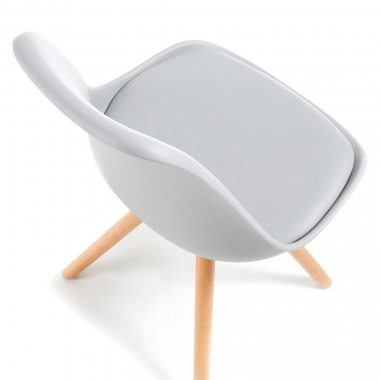 sedia scandinava grigio sedia gambe in legno di plastica senza braccioli 5