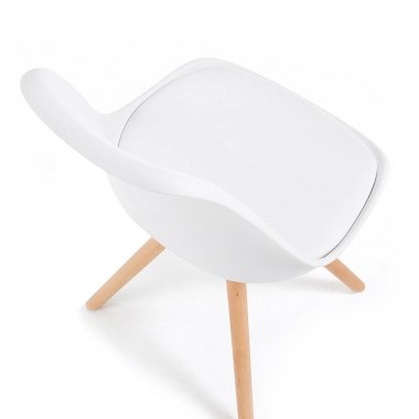 sedia scandinava bianco sedia gambe in legno di plastica senza braccioli 4