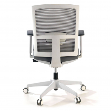 sedia ergonomica bianco grigio struttura bianca rete transpirante braccioli regolabili 1d supporto lombare 5